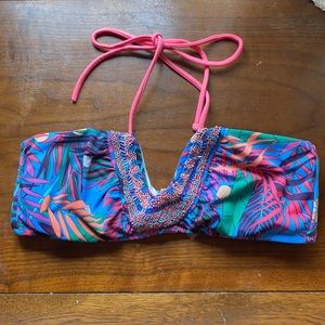 VICTORIA’S SECRET SWIMSUIT TOP BEADED BLUE SZ M